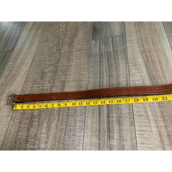 Brown Basketweave Genuine Leather Belt Size 36 main image 5